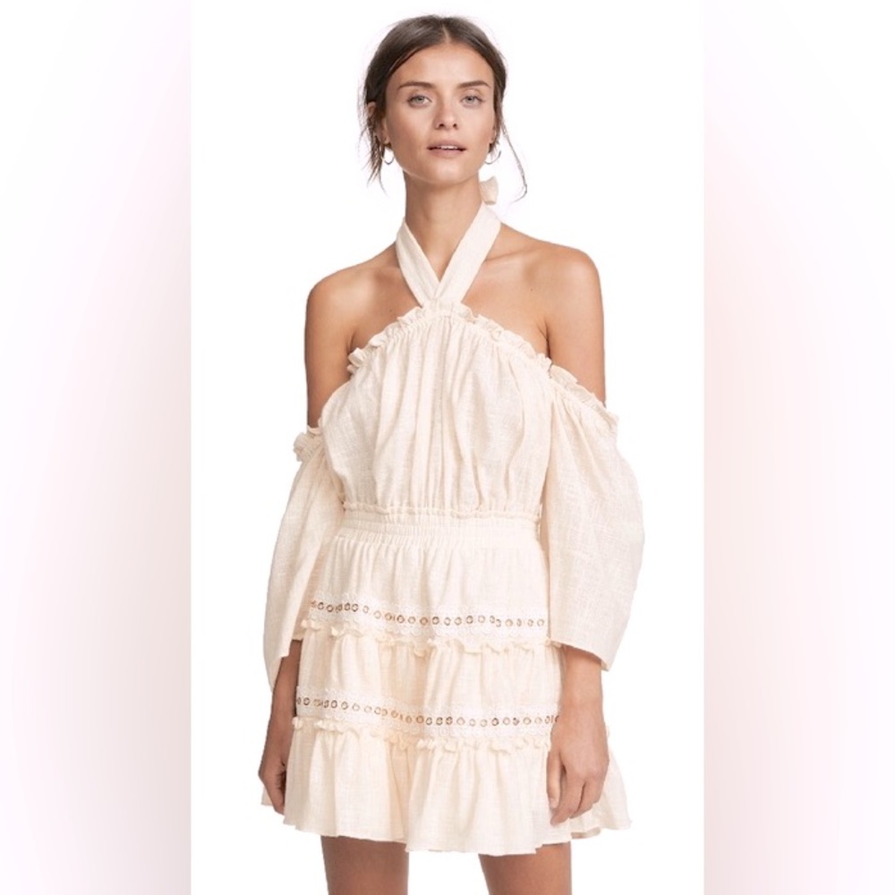 MISA Los Angeles Kerry Off-The-Shoulder Tiered Ruffle Gauze Dress
